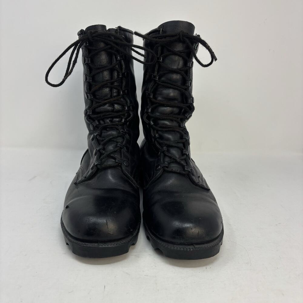 RO Search Leather Black Military Combat Boots Mens 8.5W Black 5-85 Vintage